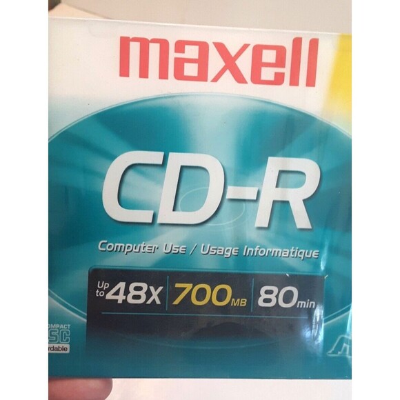5 PK CD-R Computer Use Discs Maxell 48x 700MB 80min NEW & CD Cleaning Tissues - Picture 3 of 6